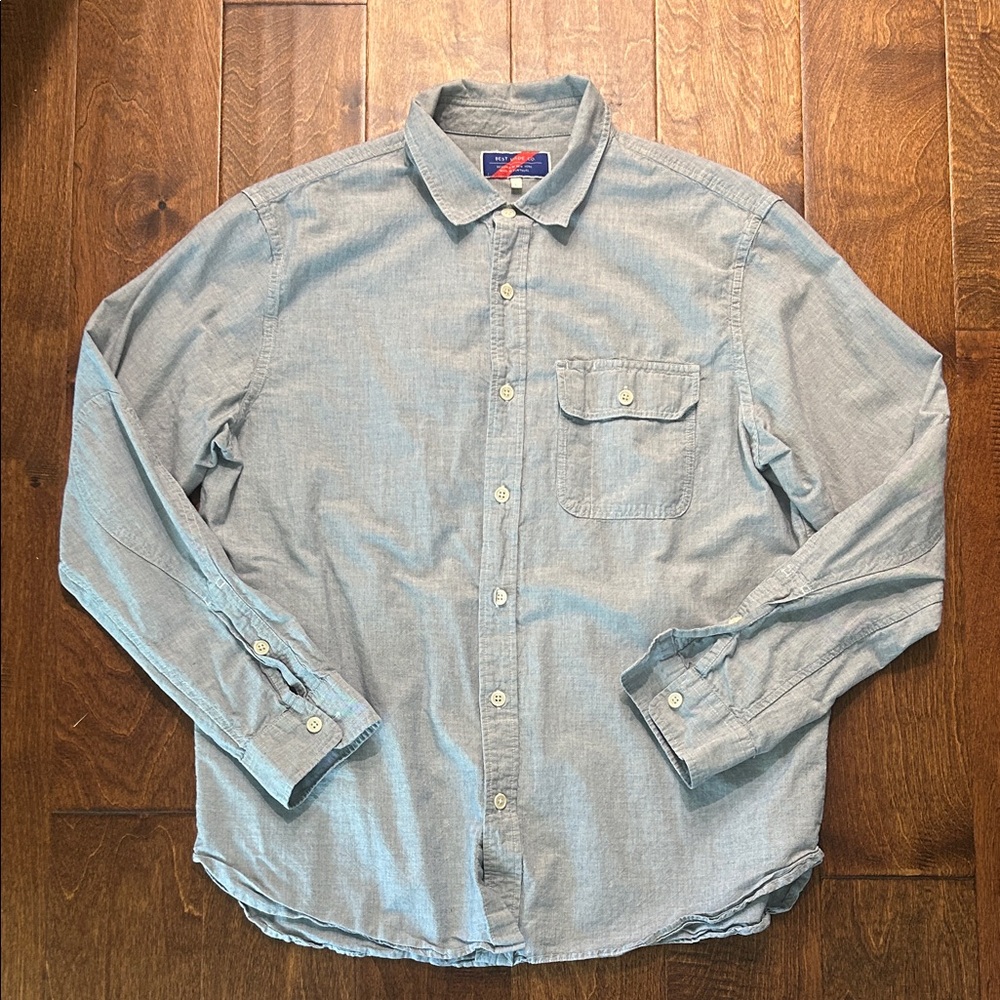 Best Made Co long sleeve chambray oxford button down shirt L Large